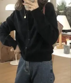 【新品未使用】Bonjour Sagan ブラックカーディガン　静電気防止