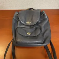 COACH ダークネイビー レザー ミニリュック