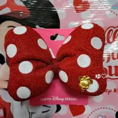 ディズニー❤️ミニー　ヘアゴム　ヘアポニー　大きいサイズ　赤　スクバ　新品①