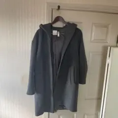 LOWRYS FARMフード付きグレーハーフコート