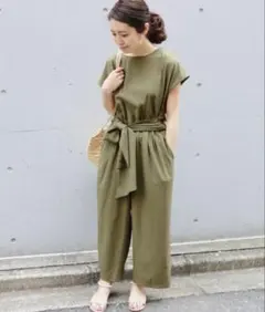 IENA リボンジョーゼットオールインワン カーキのサムネイル