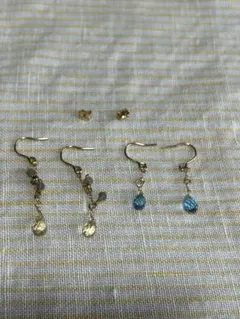 天然石ピアス 2点セット