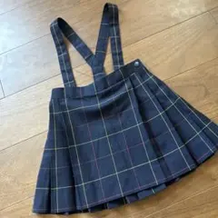 【式服】ネイビー チェック ジャンバースカート