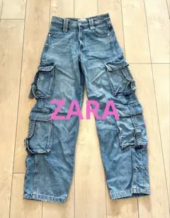 ZARA デニム UTILITY ボーイフレンドデニム 34 ザラポケットパンツ