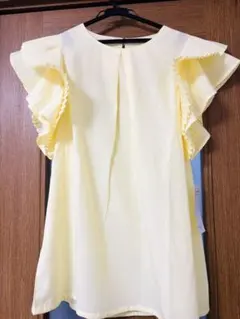 hanahana フリル袖 イエローブラウス　M〜L