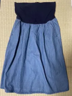 無印良品 マタニティスカート M-L ネイビー デニム