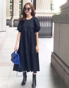ZARA アシンメトリーポプリンワンピース