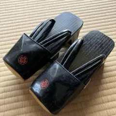 雨用　下駄　黒　23センチ