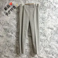 新品❤️タグ付き✨UNIQLO スラックス【S】グレー　チェック　ウエストゴム
