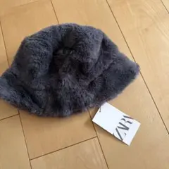 ZARA kids フェイクファーハット　帽子　54cm