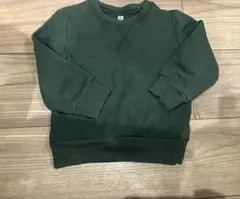 キッズ　裏起毛　トレーナー　グリーン