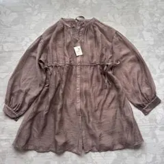 【新品タグ付】アースミュージック&エコロジー シアーバックリボンチュニック F