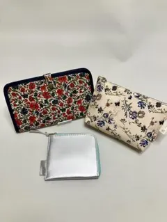 新品 付録 便利3点セット 花柄ケース ポーチ ミニ財布 まとめ売り