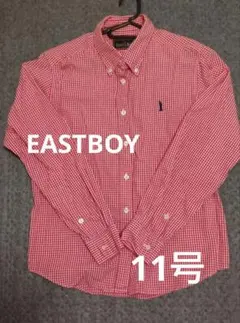 EAST BOY 赤 ギンガムチェック 長袖シャツ