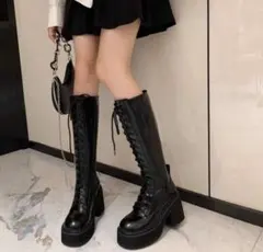 編み上げロングブーツ