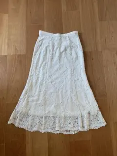 ユニクロ　レース　スカート M レディース 白　マーメイド　フォーマル