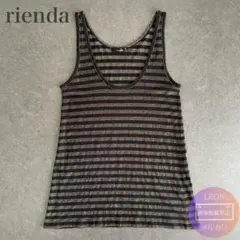 rienda☆ブラック×ゴールドラメボーダータンクトップ Black×Goldのサムネイル