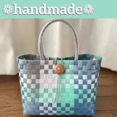 クールデザイン♠︎グリーン系プラカゴバッグ