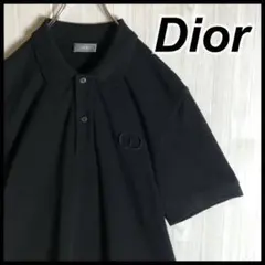 【人気デザイン・L】ディオール　CDロゴ　ポロシャツ　ブラック　半袖