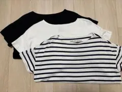 MUJI 太番手ボートネックカットソー ボーダー 半袖Tシャツ