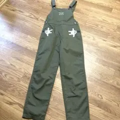 【キレイめ】Disney ミッキー　サロペット オーバーオール カーキ M