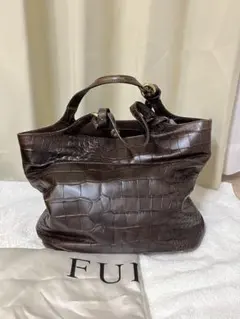 K*)様 フルラ　FURLA ハンドバッグ　クロコ　レザー　茶　ブラウン　レディ