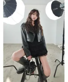 Darich ドロップショートライダースジャケット