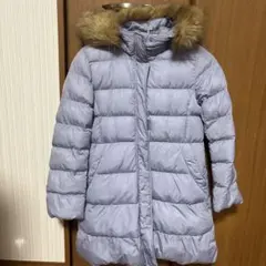 UNIQLO 薄紫 ファー付きフードダウンコート 140