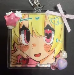 オリジナル　手描きイラスト　原画　コピック　一点物　キーホルダー