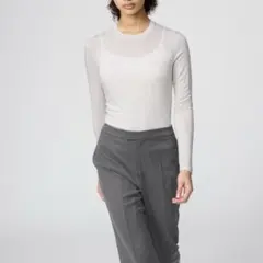 極暖ヒートテックカシミヤブレンドクルーネックT ナチュラル　Mサイズ