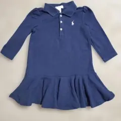 ラルフローレン　12M　ポロシャツスタイル ネイビー ワンピース