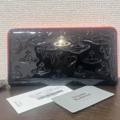 VivienneWestwood ブラック　エナメル　長財布　ラウンドファスナー