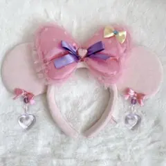 ハート様専用 ディズニー ミニー カチューシャ ピンク イヤリング リボン