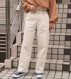 tiptop セミワイドハイウェストデニム アイボリー