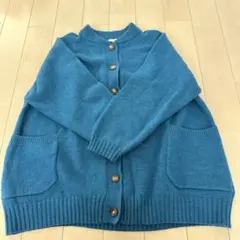 SUN VALLEY ボタン付きカーディガン 青 Mサイズ