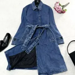 極美品● コーチ トレンチコート ロングコート ベルト シグネチャー デニム