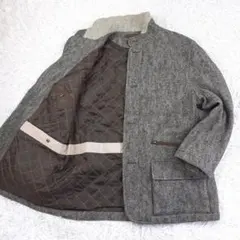 美品◎DURBAN ダーバン ツイードコート 灰系 エルボーパッチのサムネイル