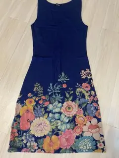 Desigual ノースリーブワンピース 花柄 ネイビー XSのサムネイル