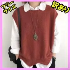 ニットベスト ジレ フリーサイズ 重ね着 シンプル 体型カバー 春