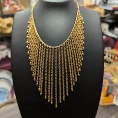 ヴィンテージ　ゴールド フリンジ ネックレス　アクセサリー
