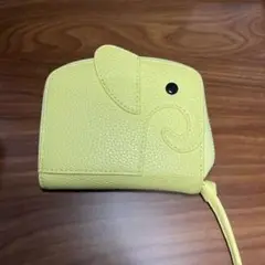 イエロー 象デザイン 二つ折り財布