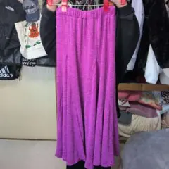 パープル フレアスカート Lサイズ