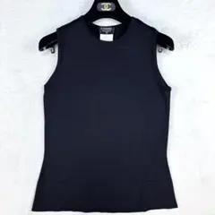 美品 CHANEL 97P ノースリーブニットココマーク シルク100% 40Lのサムネイル