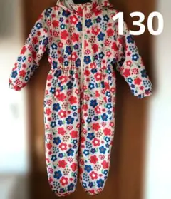 スキーウェア　130cm 花柄　女の子　つなぎ