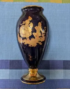 Limoges 花瓶 ネイビー 金彩 フラワーベース Limoges 花瓶 ネイビー 金彩 フラワーベース - メルカリ