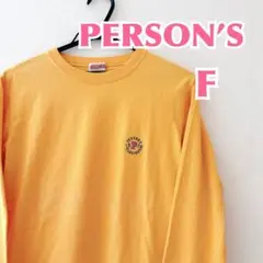 【PERSON’S】パーソンズ 長袖Tシャツ　オレンジ系　綿100 日本製