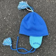 90s adidas イヤーマフ　耳付き　ニット帽　ボンボン ビックサイズ