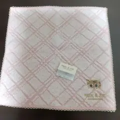 【新品未使用タグ付】PAUL & JOE チェック柄 猫刺繍 タオルハンカチのサムネイル