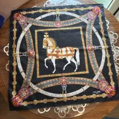 CELINE 馬デザイン ハンカチ 50cm×50cm