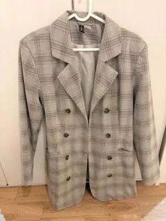 チェックダブルブレスト テーラードジャケット